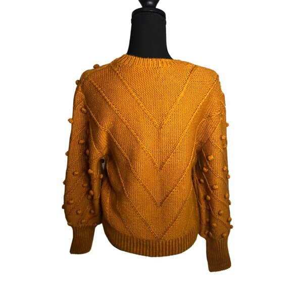 Burnt Orange Sweater with Pom Poms – Size Small - Picture 2 of 2